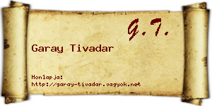 Garay Tivadar névjegykártya